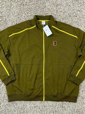 NikeCourt Heritage Men’s Tennis Jacket Olive Flak FZ6925-368, Size XXL (New)